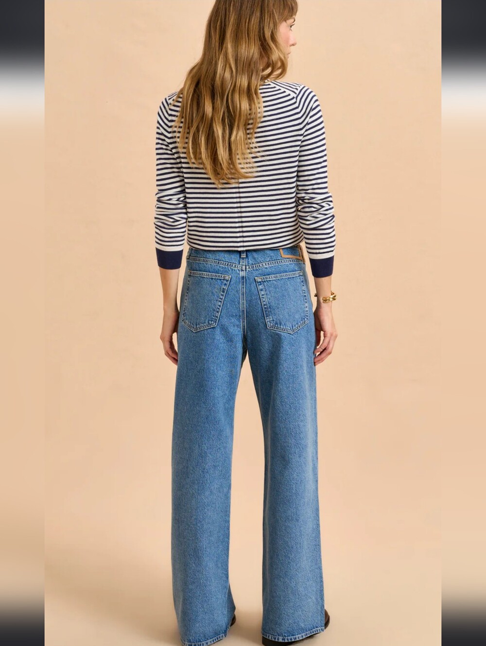 La Ligne Jenny Mid Rise Wide Leg Drawstring Jean Sz 31 - Picture 4 of 13